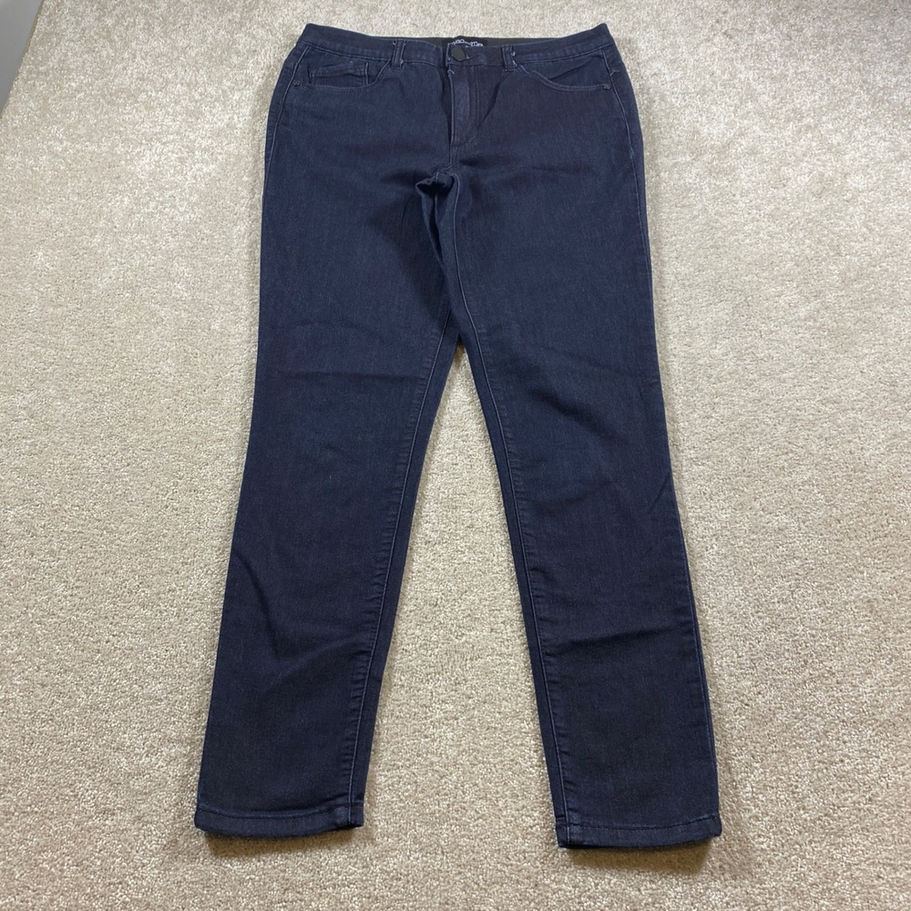 mac and me Skinny Jeans Womens 8 Dark Indigo Stretch Elastic Waist M1609BBQV